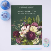 Paars groen natuurherdenkingsprogramma flyer (Enkel)