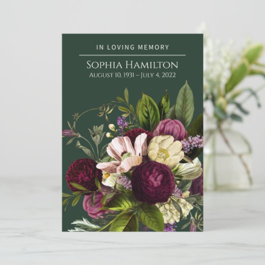 Paars groen natuurherdenkingsprogramma programmakaart (Staand voorkant)