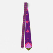 Paars Groen Roze Kunst Deco Fun Birthday Verloving Stropdas (Achterkant)