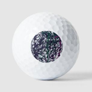 Paars, Groen, Roze, Marmer Kunstwerk Golfballen