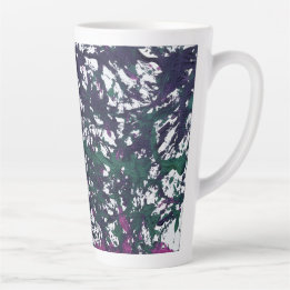 Paars, Groen, Roze, Marmer Kunstwerk Latte Mok