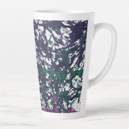 Paars, Groen, Roze, Marmer Kunstwerk Latte Mok