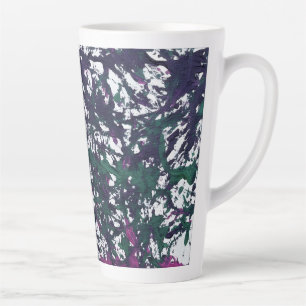 Paars, Groen, Roze, Marmer Kunstwerk Latte Mok