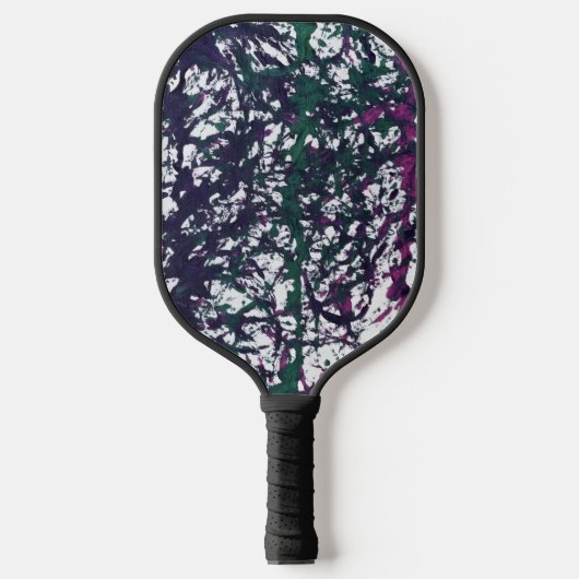 Paars, Groen, Roze, Marmer Kunstwerk Pickleball Paddle (Voorkant)