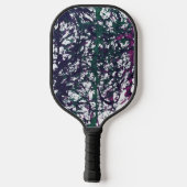 Paars, Groen, Roze, Marmer Kunstwerk Pickleball Paddle (Achterkant)