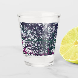 Paars, Groen, Roze, Marmer Kunstwerk Shot Glas