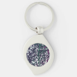 Paars, Groen, Roze, Marmer Kunstwerk Sleutelhanger