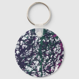 Paars, Groen, Roze, Marmer Kunstwerk Sleutelhanger