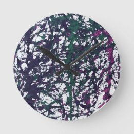 Paars, Groen, Roze, Marmeren kunstwerk Ronde Klok