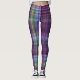 Paars-groen ruit leggings