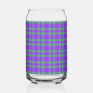 Paars Groen Schotse Ruit Patroon Blikvorm Glas