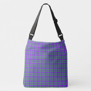 Paars Groen Schotse Ruit Patroon Crossbody Tas