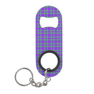 Paars Groen Schotse Ruit Patroon Mini Flessenopener