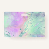 paars, groen, vloeibaar ontwerp badge (Achterkant)