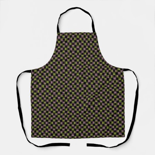 Paars Groen Weefpatroon Schort (Voorkant)