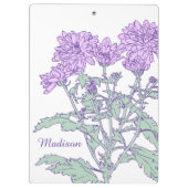 Paars groen wit floraalklembord klembord (Achterkant)