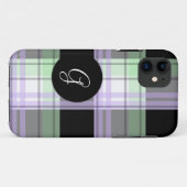Paars Groen Zwart Geplakt Monogram iPhone 5 Hoesje (Achterkant (horizontaal))