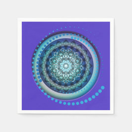 Paars-groene blauwe medaillonspiraal Napkins Servet