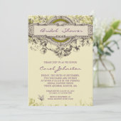 Paars Groene  Floral Vrijgezellenfeest Kaart (Staand voorkant)