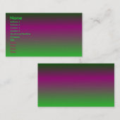 Paars - groene kaart visitekaartje (Voorkant / Achterkant)