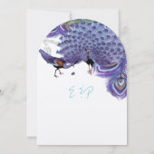 Paars-groene koper-blauwe pacock-doezelaar kaart (Achterkant)