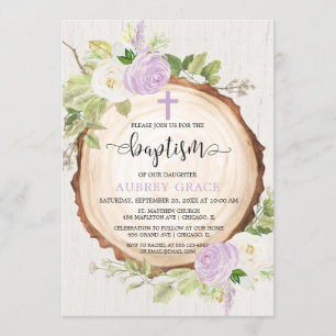 Paars groenery rustige meid baptisme bos kaart