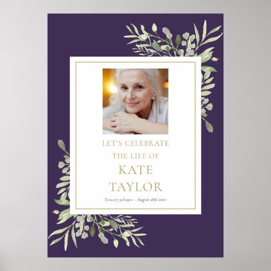 Paars Groenschilderwerk Foto Herdenkingstekens Poster (Voorkant)