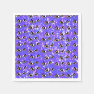 Paars Guinee Pig Sparkle, Birthday Napkins Servet