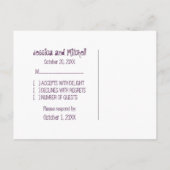 Paars Guitar Grunge RSVP Briefkaart (Achterkant)