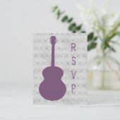 Paars Guitar Grunge RSVP Briefkaart (Staand voorkant)