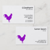 Paars haansymbool - wit visitekaartje (Voorkant / Achterkant)