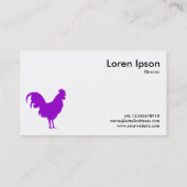 Paars haansymbool - wit visitekaartje (Achterkant)