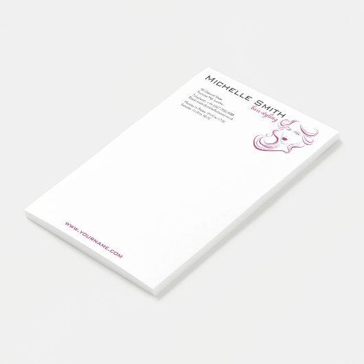 paars haar Hairstyling Post-it® Notes (Schuin)