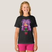 Paars haar meisje t-shirt (Voorkant volledig)