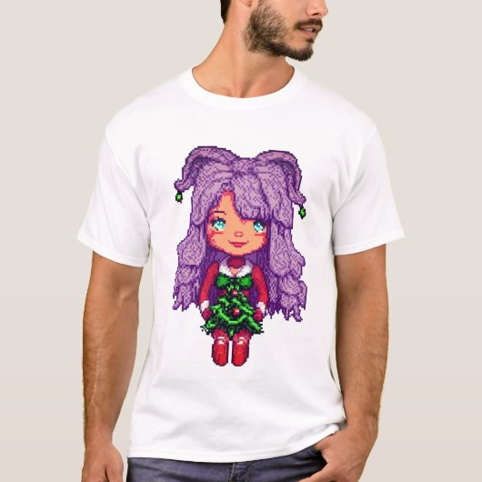 Paars haar meisje t-shirt (Voorkant)