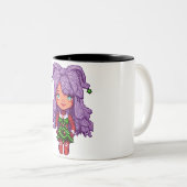 Paars haar tweekleurige koffiemok (Voorkant rechts)