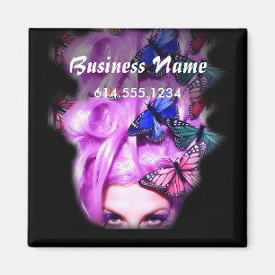Paars Hair Butterfly Lady Magnet