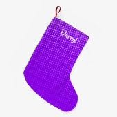 Paars halftoonpatroon kleine kerstsok (Voorkant (Hangend))