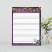 Paars Halloween Briefpapier gelinkt papier (Staand voorkant)