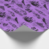  Paars Halloween Cadeaupapier (Hoek)