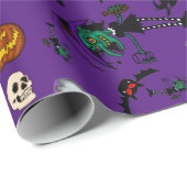 Paars Halloween Wrapping Paper Cadeaupapier (Rol Hoek)