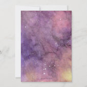 Paars handgeschilde Waterverf Galaxy Baby shower Kaart (Achterkant)