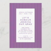 Paars handschrift Afstuderen bewerkbaar Afstuderen Aankondiging (Achterkant)