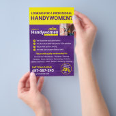 Paars handy Women Business Flyer - Home Business (Hand)