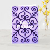 Paars, Happy Birthday! Kaart (Gele Bloem)