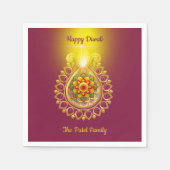 Paars Happy Diwali Servet (Voorkant)