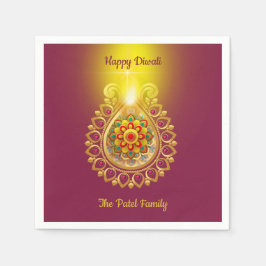 Paars Happy Diwali Servet