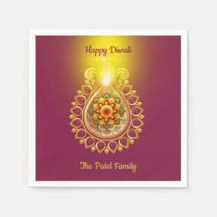 Paars Happy Diwali Servet