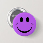 Paars Happy Face Cute Ronde Button 5,7 Cm (Voorkant /achterkant)