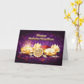 Paars Happy Raksha Bandhan Sparkle Kaart (Gele Bloem)